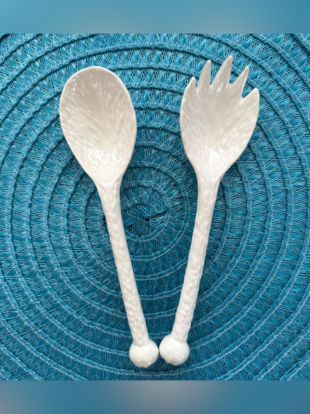 Ceramic Salad Serving Fork and Spoon